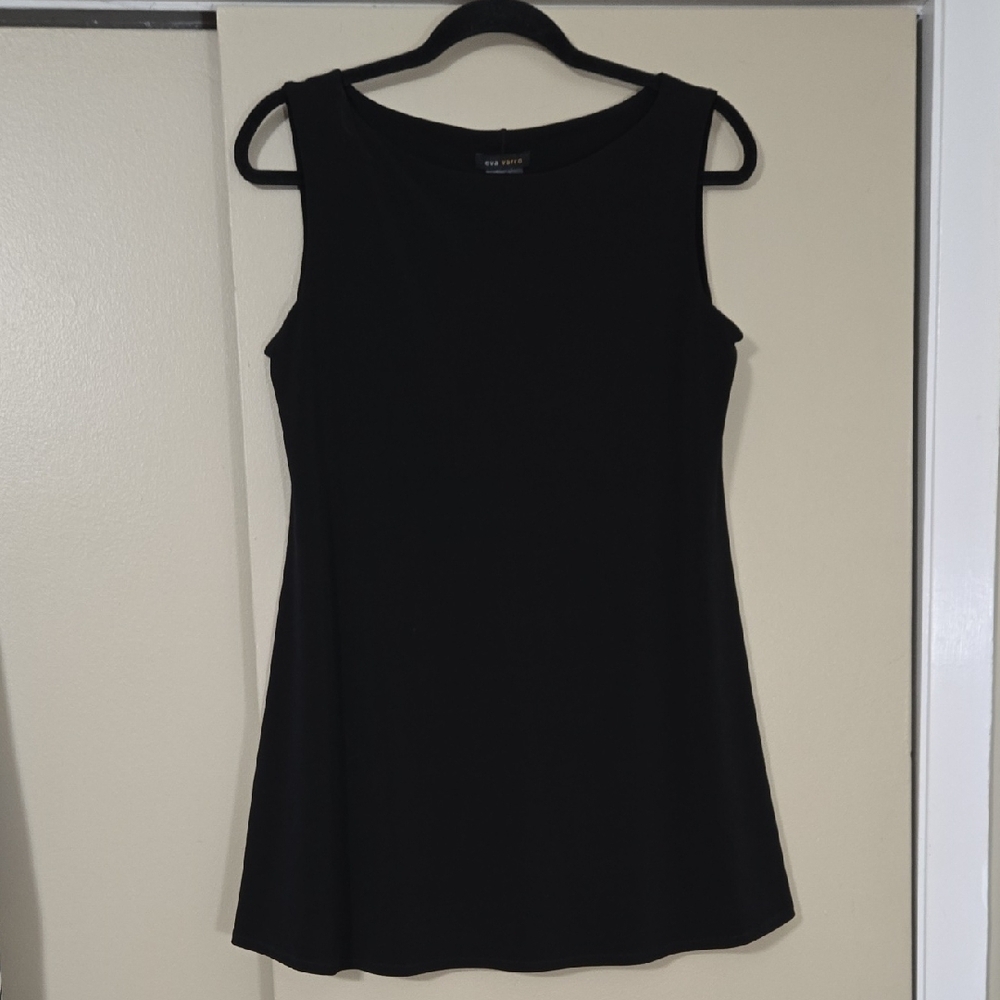 Eva Varro Black Handcrafted Sleeveless Top Size Large